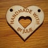 Personalised Wooden Heart With Cut Out