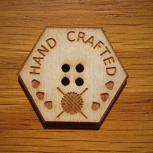 Hexagonal Wooden Button Hand Crafted Knitting