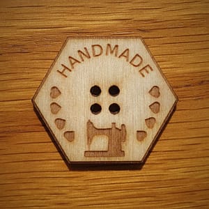 Hexagonal Wooden Button Handmade Sewing Machine