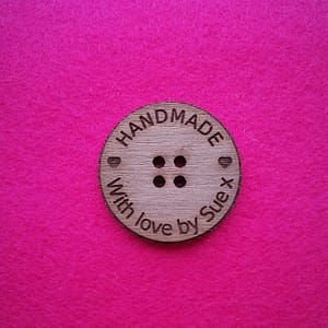 Handmade Walnut Circular Button 4cm