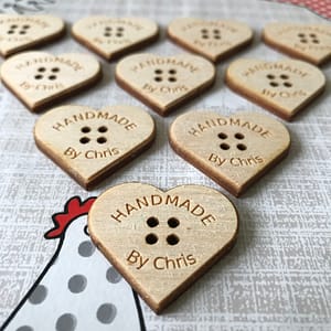 Personalised Heart Shaped Craft Buttons