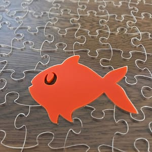 Fish Bowl Clear Acrylic Jigsaw With Goldfish Whimsy