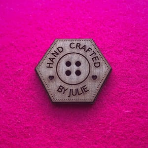 Hand Crafted Walnut Hexagonal Button With Detail 3cm
