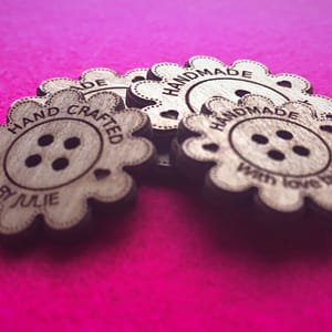 Walnut Flower Wooden Craft Buttons With Detail