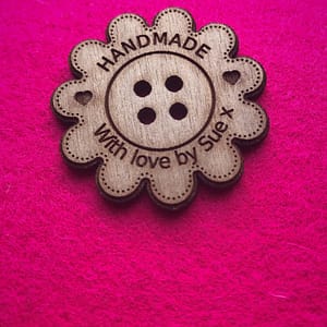 Handmade Walnut Flower Wooden Craft Buttons With Detail 4cm