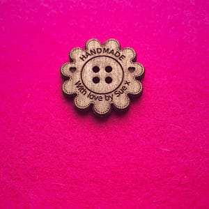 Handmade Walnut Flower Wooden Craft Buttons With Detail 3cm