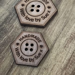Handmade Walnut Hexagonal Buttons With Detail
