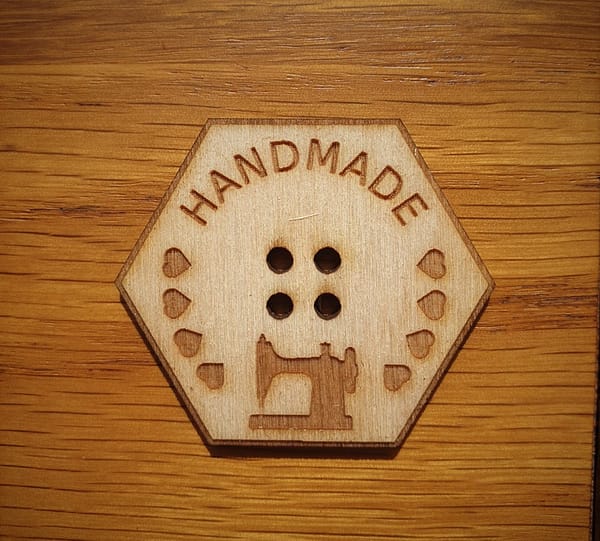 Hexagonal Wooden Button Handmade Sewing Machine