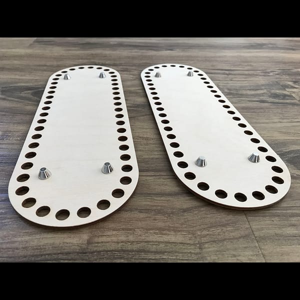 Wooden Crochet Bases With Silver Feet
