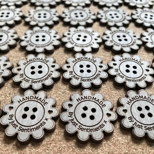 Personalised Walnut Flower Buttons