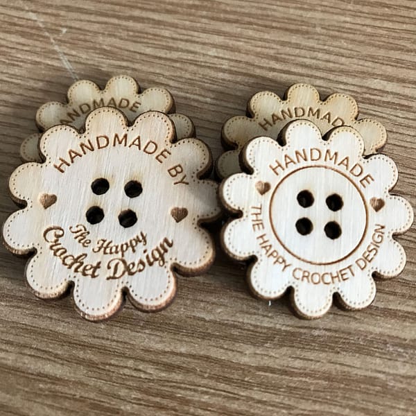 Beech Flower Wooden Craft Buttons With Detail