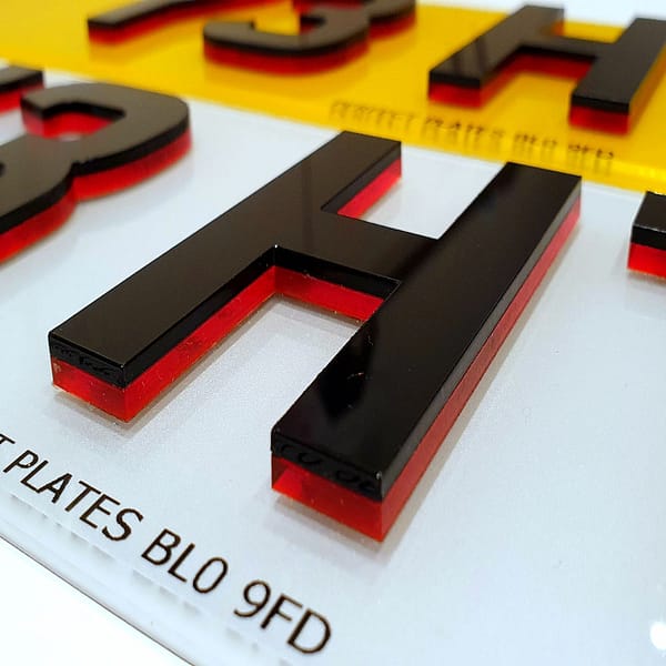4D Number Plate Characters (Neon)