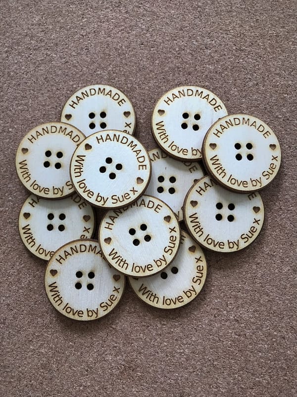 Personalised Circular Button With Love By Sue