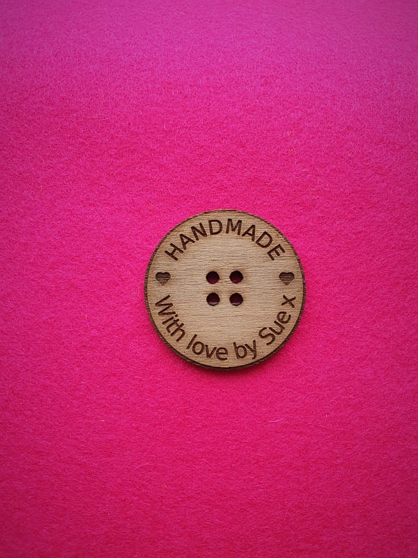 Handmade Walnut Circular Button 3cm