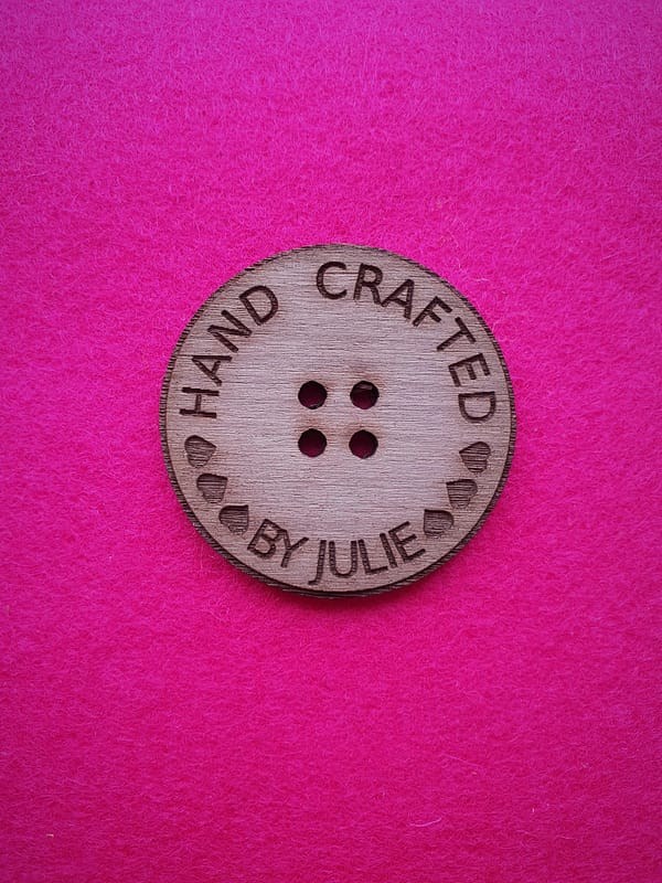 Hand Crafted Walnut Circular Button 4cm
