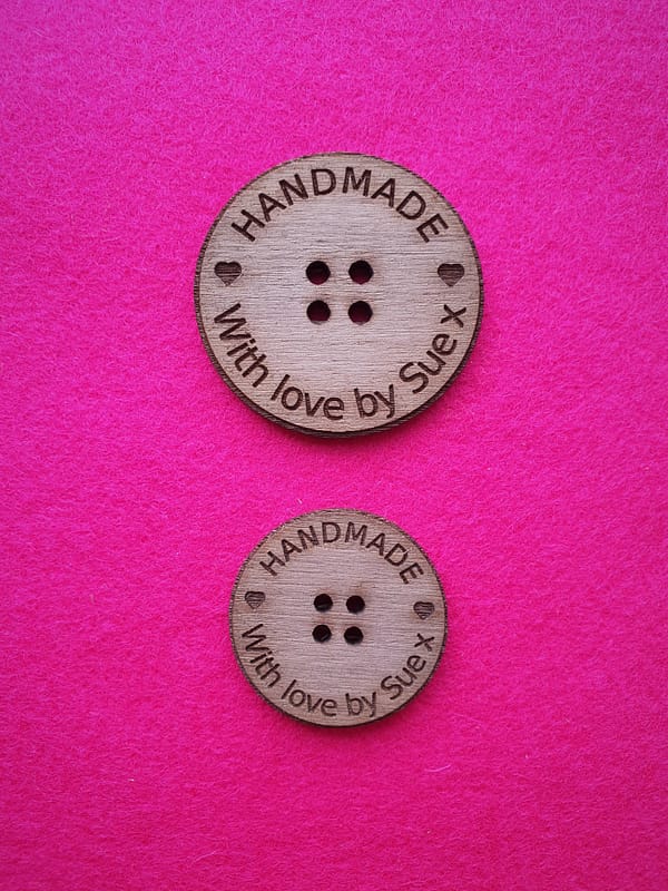 Handmade Walnut Circular Button Both Sizes