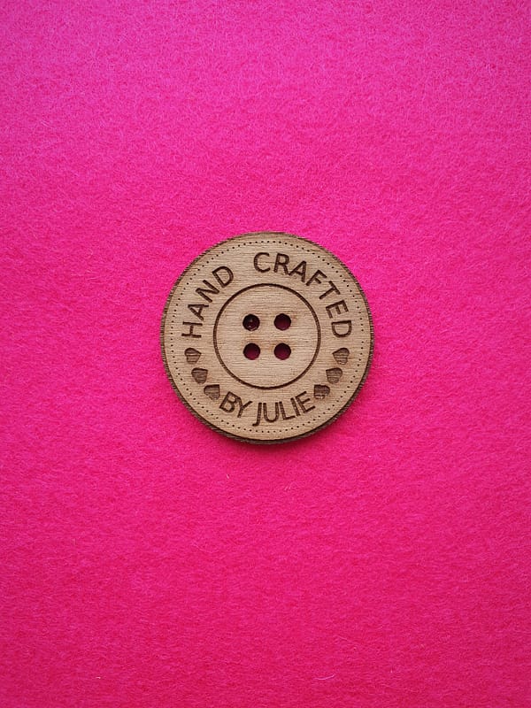 Hand Crafted Walnut Circular Button With Detail 3cm