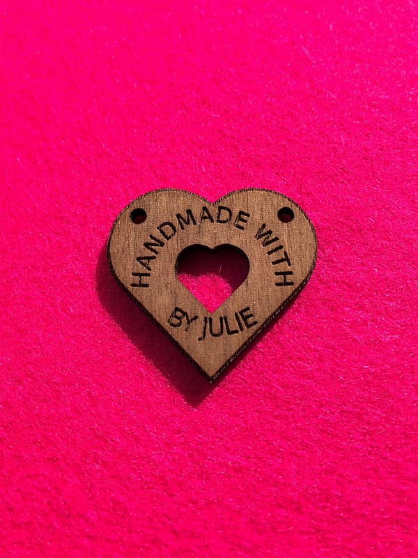 Personalised Walnut Heart Shaped Button