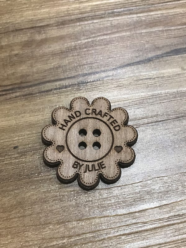 Hand Crafted Walnut Flower Button With Detail 3cm