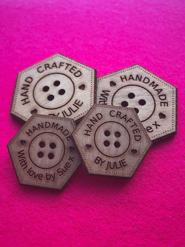 Walnut Hexagonal Buttons With Detail