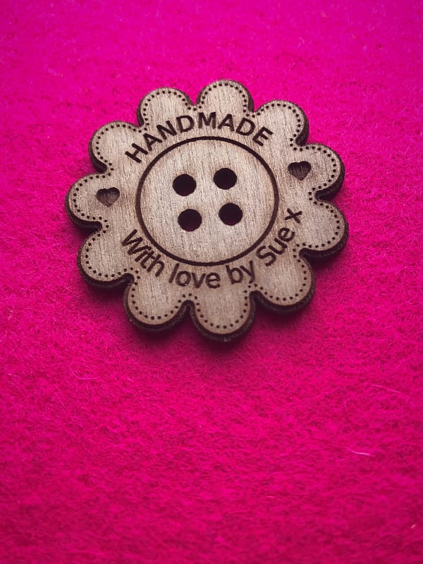Handmade Walnut Flower Wooden Craft Buttons With Detail 4cm