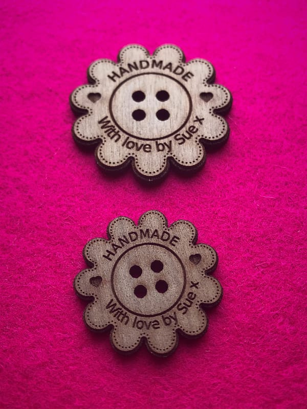 Handmade Walnut Flower Wooden Craft Buttons With Detail
