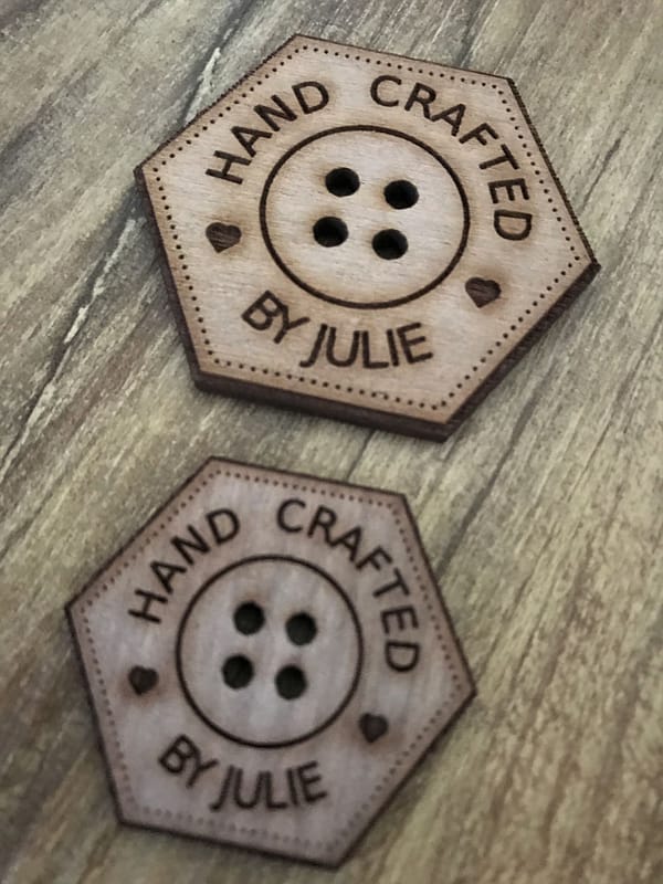 Hand Crafted Walnut Hexagonal Buttons With Detail