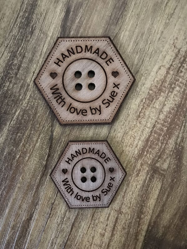 Handmade Walnut Hexagonal Buttons With Detail