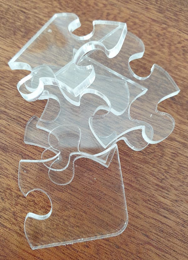 Fish Tank Clear Acrylic Jigsaw With Goldfish And Angel Fish Whimsies